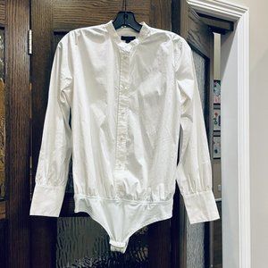 J Crew white button bodysuit